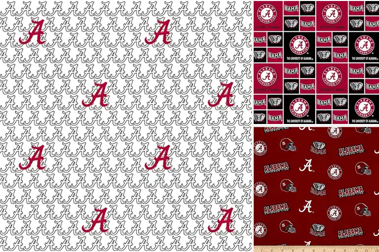Detailed view of Best Alabama Crimson Tide Block Letter Fabric