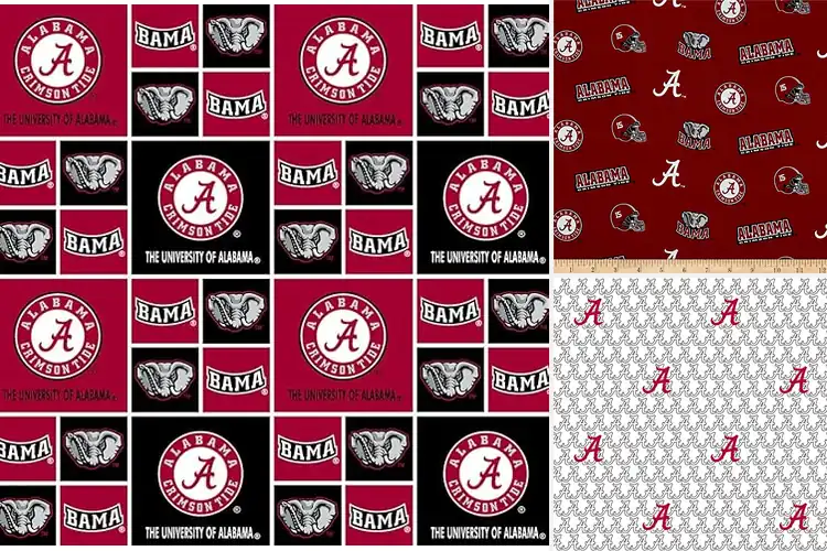 Detailed view of Best Alabama Fans Cotton Fabric