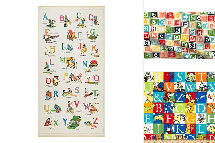 Detailed view of Best Block Letter Pattern Fabric