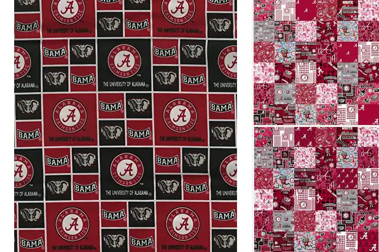 Detailed view of Best College Team Quilt Cotton Fabric Alabama