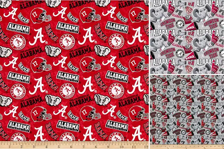 Detailed view of Best Cotton Quilt Fabric Alabama: Top 10 Team Spirit Fabrics