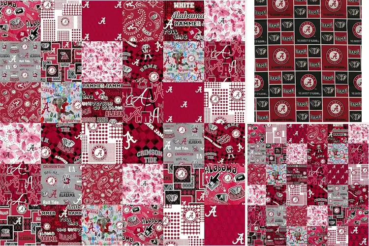Detailed view of Best Cotton Quilt Fabrics Alabama Team Colors