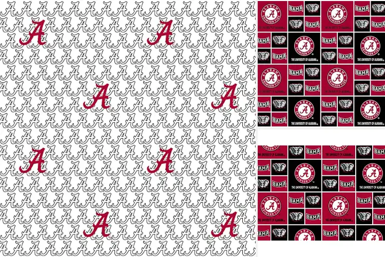 Detailed view of Best Custom Block Letter Alabama Fabric