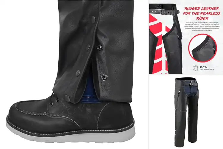 Detailed view of Best Leather Riding Chaps