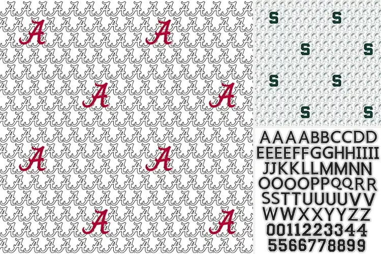 Detailed view of Best Letter Block Cotton Fabric