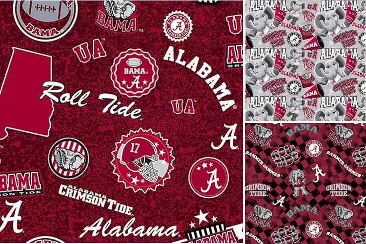 Detailed view of Best Licensed Alabama Quilting Fabrics