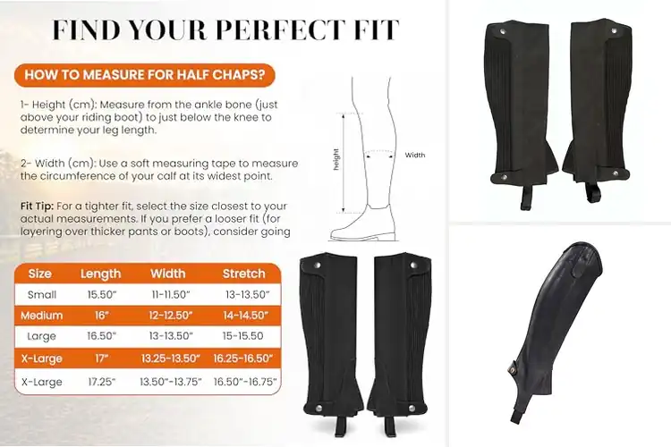 Detailed view of Best Versatile Riding Half Chaps for Comfort & Control