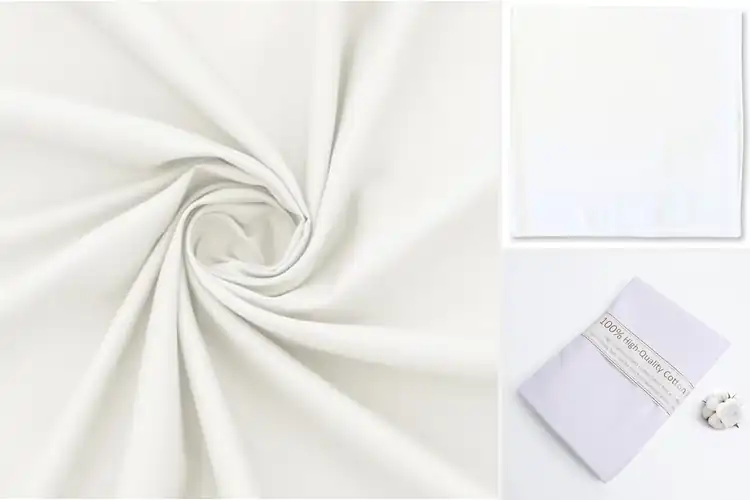 Detailed view of Best White Team Color Cotton Fabric
