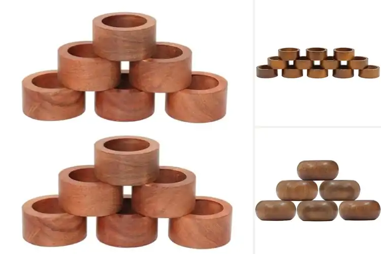 Detailed view of Best Wooden Napkin Rings for a Naturally Elegant Table